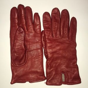 Italian red leather gloves